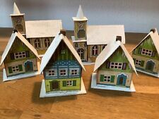 6 Stück Häuser Papphäuser